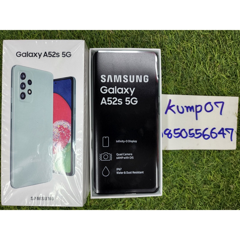 ขาย Samsung Galaxy A52s 5G RAM 8 ROM 128 สีเขียว Awesome Mint ของใหม่ แกะกล่อง 9900 บาท ครับ