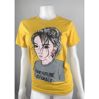 (ของใหม่) พร้อมส่ง เสื้อยืด สีเหลือง คอกลม  ร้านเราถ่ายจากสินค้าจริงทุกชิ้น