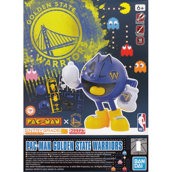 1063217 BANDAI SPIRITS ENTRY GRADE PAC-MAN GOLDEN STATE WARRIORS PACMAN