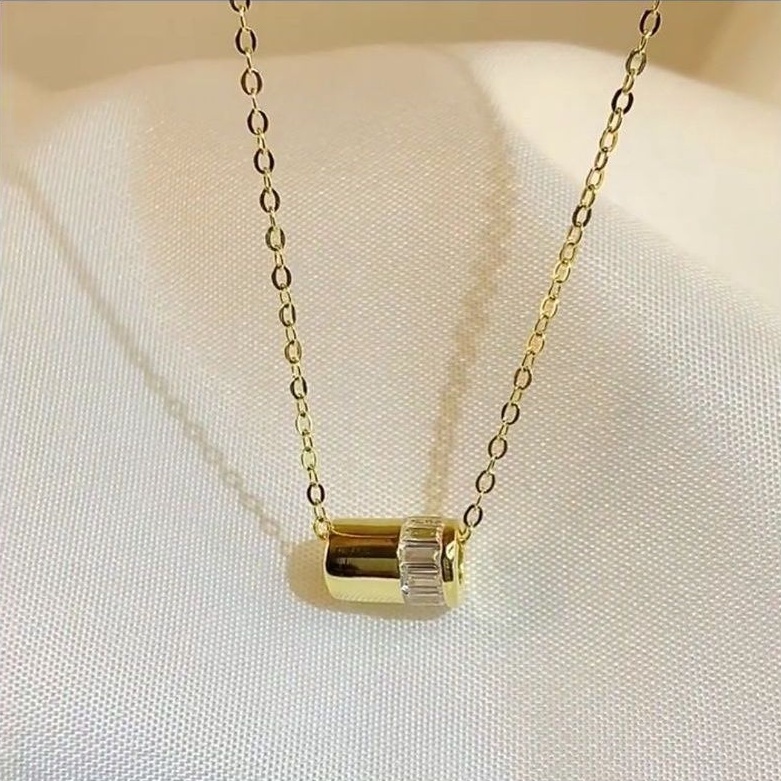 𝐋𝐀𝐃𝐘.𝐋𝐔𝐗𝐔𝐑𝐘 - 14K Elegant crush necklace.[Silver925] สร้อยคอเงินแท้ชุบทอง14K👑