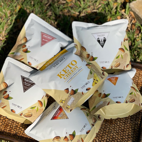 ขนมคีโต​KETO​ NACHO ขนมคลีน​ ขนมนาโช่อัลมอนด์แผ่นอบกรอบ โปรตีนสูง Peko