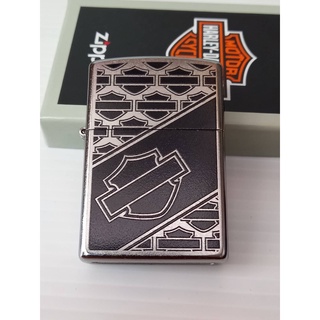 ZIPPO HARLEY DAVIDSON รุ่น29905 สีเงินผิวโครเมี่ยม ลายแบบสกรีน