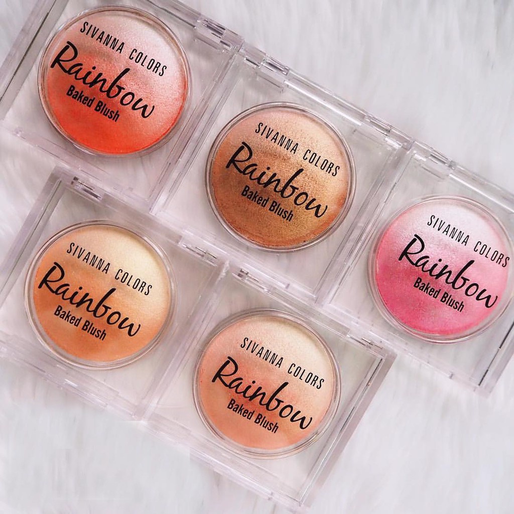 HF370 SIVANNA COLORS Rainbow Baked Blush ซีเวนน่า คัลเลอร์ส เรนโบว์ เบค บลัช
