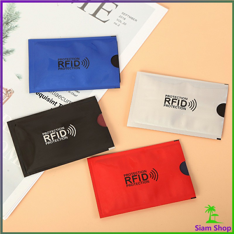 Siam ซองอลูมิเนียมใส่บัตรเครดิต กันขโมยข้อมูล RFID กันขโมย ปลอกการ์ดฟอยล์ bank card case