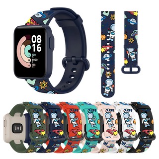 สายนาฬิกาข้อมือซิลิโคน ลายนักบินอวกาศน่ารัก สําหรับ Xiaomi Mi watch Lite Redmi watch 3