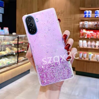 เคสโทรศัพท์ Huawei Nova Y70 /Nova 9 /Nova 9 SE /Huawei P50 /Huawei P50 Pro  Phone Case Bling Purple Clear Black Green Pink Star Space Silicone TPU Transparent Protect Cover Case เคส Huawei Nova Y70