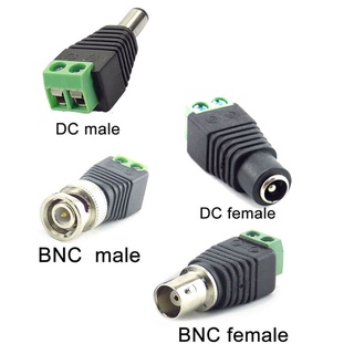 Coax CAT5 อะแดปเตอร์เชื่อมต่อวิดีโอ 12V DC BNC ตัวผู้ และตัวเมีย สําหรับแถบไฟ Led อุปกรณ์เสริมกล้องวงจรปิด 2 ชิ้น