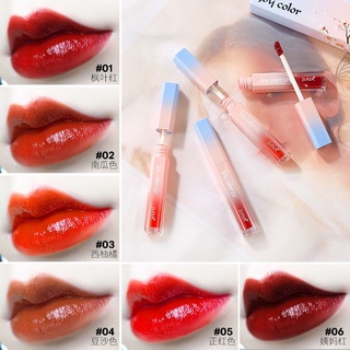 ลิปเคลือบลิปสติก สีสวย ติดทน ลิปสติกแท้แบรนด์ 6 สีLong-lasting beautiful lipstick