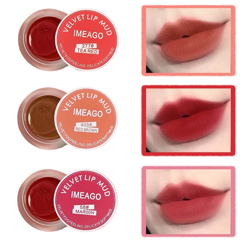 3 สี มูส กระป๋อง ลิปโคลน กันน้ํา / ลิปกลอส กํามะหยี่ เนื้อแมตต์ ไม่จางหาย / ลิปสติก สวยหรู ติดทนนาน เครื่องสําอาง