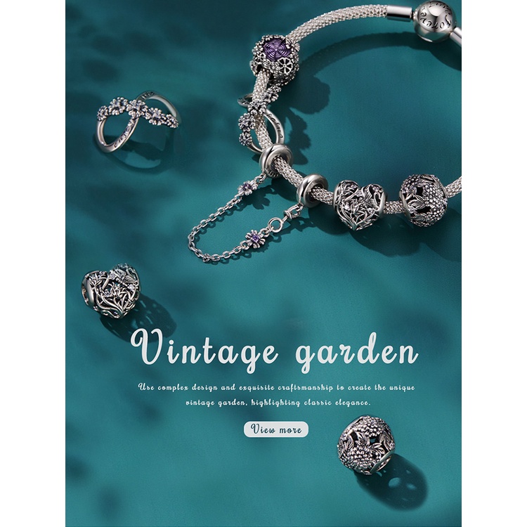 BAMOER تعليقة فضة 925 فينتج Garden ‏SCC2098 — صورة 2