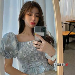 รุ่นนี้น่ารักมากเสื้อแขนตุ๊กตา สม๊อครอบลายดอกเดซี่ หวานๆ ใสๆงานนำเข้า การันตรีเนื้อผ้าน๊า
