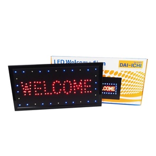 ป้ายไฟ LED Welcome ป้ายไฟหน้าร้าน ป้ายไฟประดับ ป้ายไฟร้าน ป้ายโฆษณา ป้ายไฟตัวอักษร ป้ายไฟวิ่ง ขนาด 25 x 48 เซนติเมตร