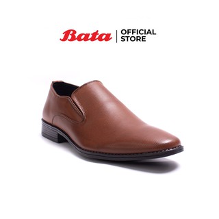 Bata บาจา รองเท้าทำงานผู้ชาย รองเท้าใส่ออกงาน หนังเทียม สุภาพ เรียบหรู รุ่น Hugo สีน้ำตาล 8514681