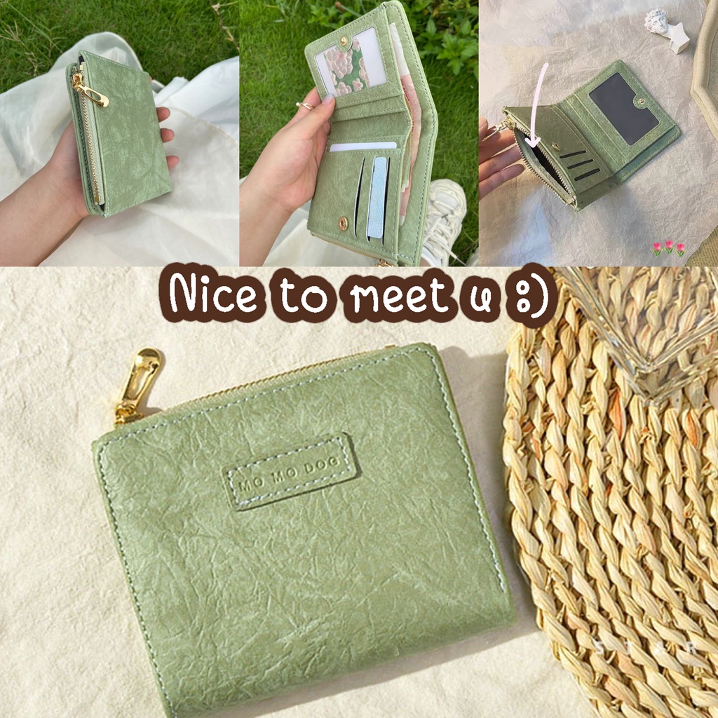 ร้านไทย กระเป๋าสตางค์ผุ้หญิง กระเป๋าสตางค์ใบสั้น หนัง PU 002
