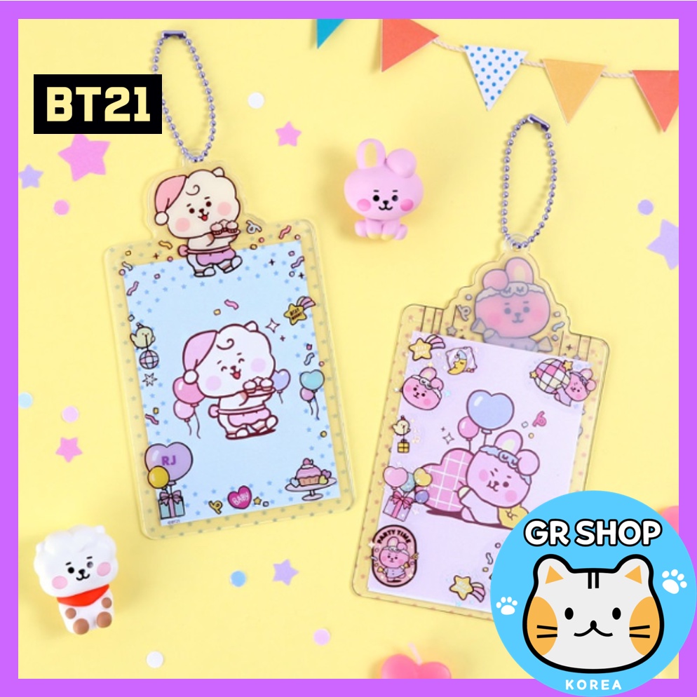 [BT21 ของแท้] พวงกุญแจโฟโต้การ์ด BTS BT21 KOYA RJ SHOOKY MANG CHIMMY TATA COOKY / ที่ใส่กุญแจ โฟโต้ก