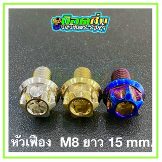 น็อตสแตนเลส หัวเฟือง ขนาดเกลียว m8 ยาว 15 mm.