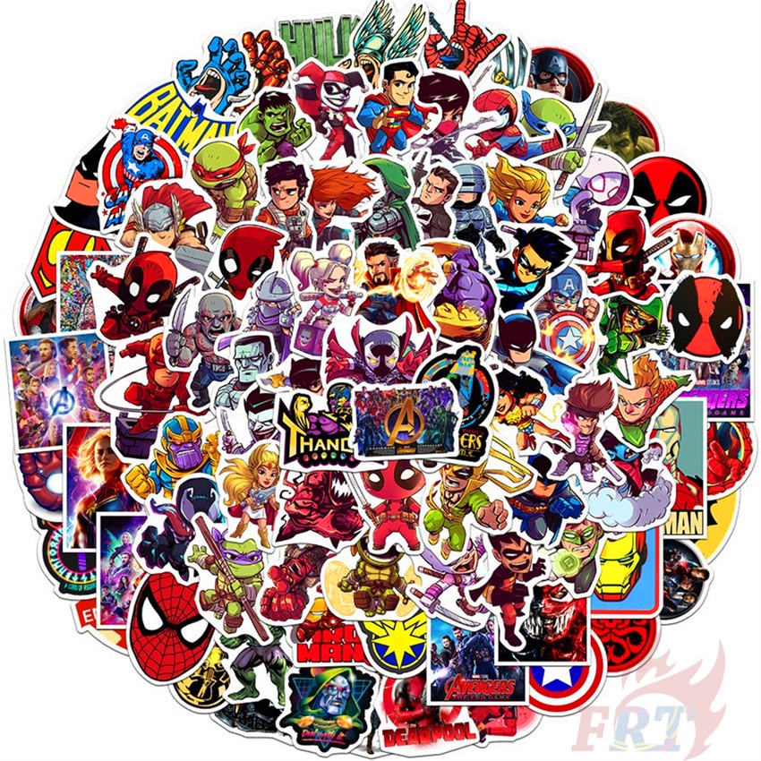 100 ชิ้น / ชุด สติกเกอร์ Marvel & DC Superhero Series B สําหรับติดตกแต่ง สติกเกอร์แฟชั่น กันน้ํา ลาย Doodle DIY