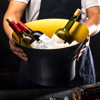 Stainless Steel Ice Bucket Champagne Wine Bucket Portable Ice Chiller Cooler Ice Cube Container Party Bar Tools สแตนเลสถ