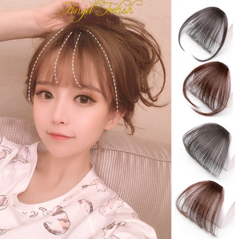 พร้อมส่ง วิกผมหน้าม้าจําลอง ไร้รอยต่อ น้ําหนักเบา มองไม่เห็น สําหรับผู้หญิง