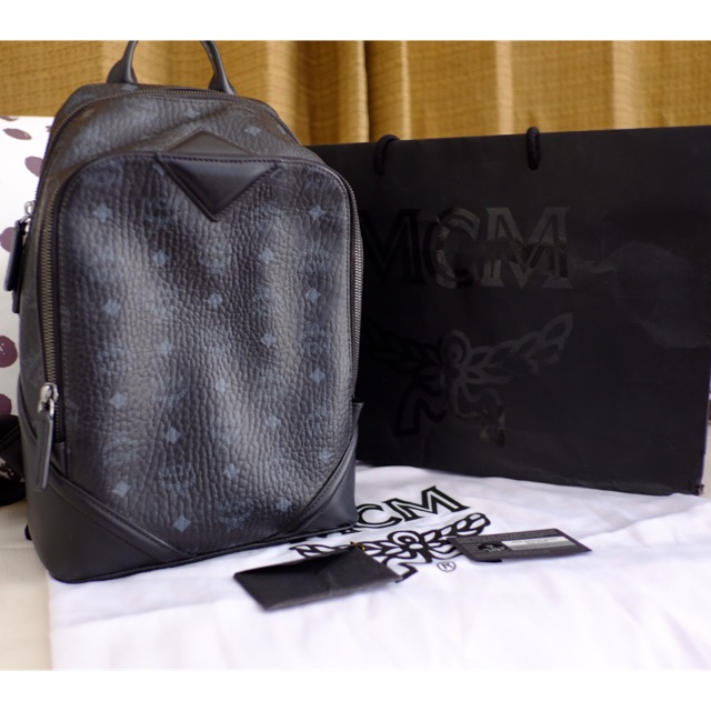 MCM Duke Visetos Backpack Small Black