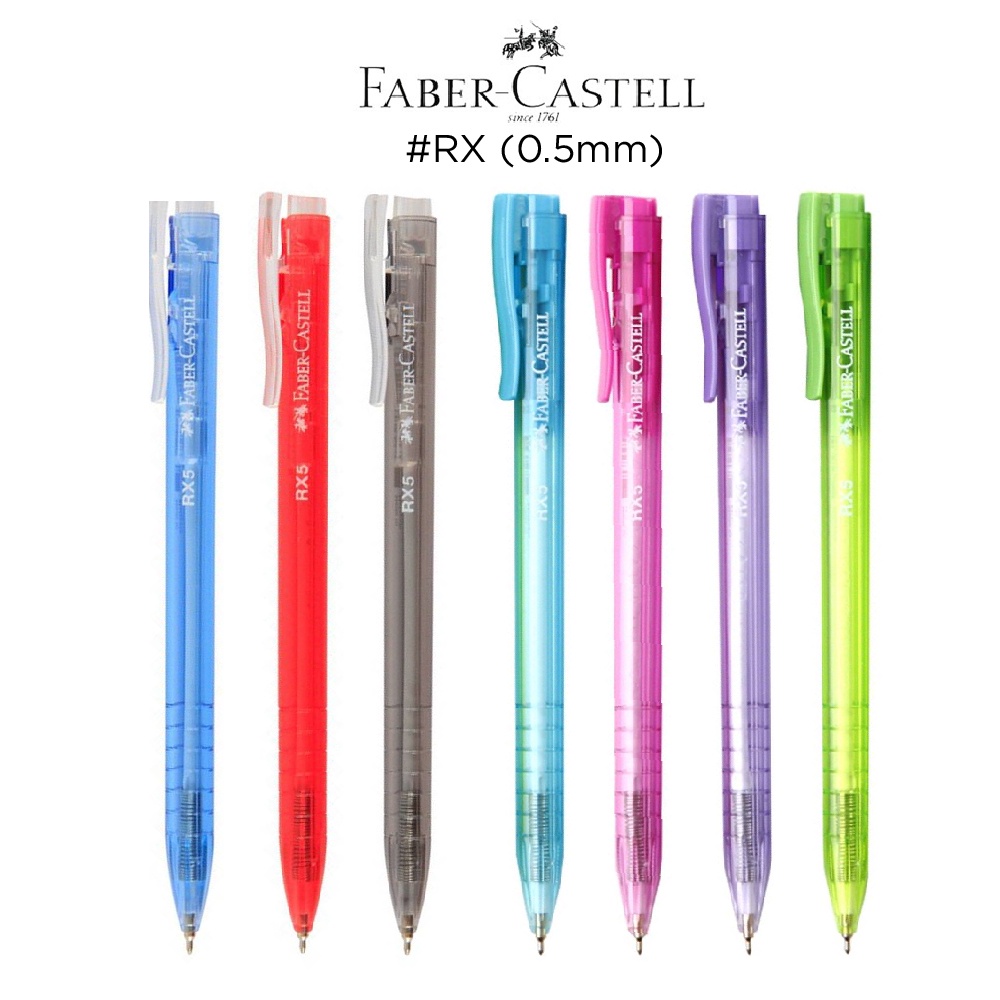 ปากกาลูกลื่น 0.5 มม. Faber-Castell RX5 Ballpoint Pen หมึกสีน้ำเงิน ดำ แดง  [S24]