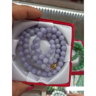 สร้อยคอหยกม่วงธรรมชาติแท้