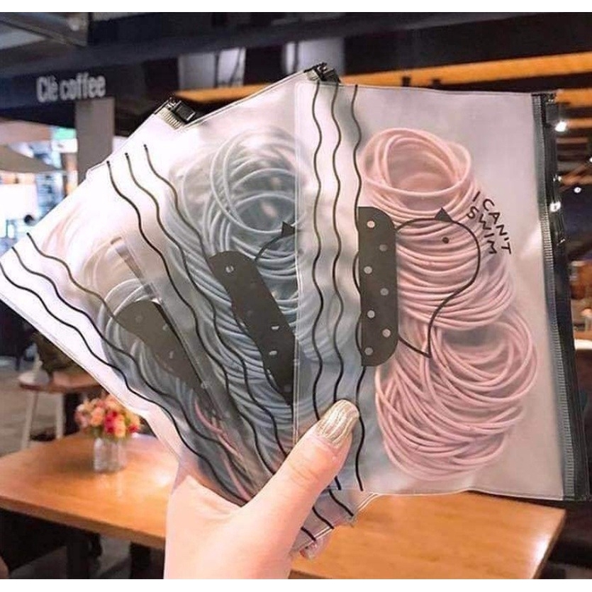 ยางรัดผม แบบยืดหยุ่น แฟชั่นสำหรับผู้หญิง 100 ชิ้น