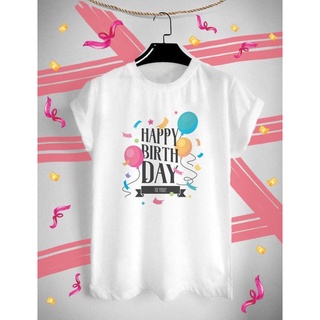 เสื้อยืด ลาย Happy Birthday สุขสันต์วันเกิด ใส่สบาย ไม่ยืด ไม่ย้วย