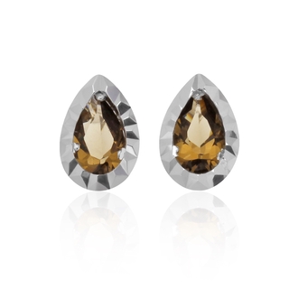 Jewelry Buffet Smoky Pear Shape Bezel Earrings