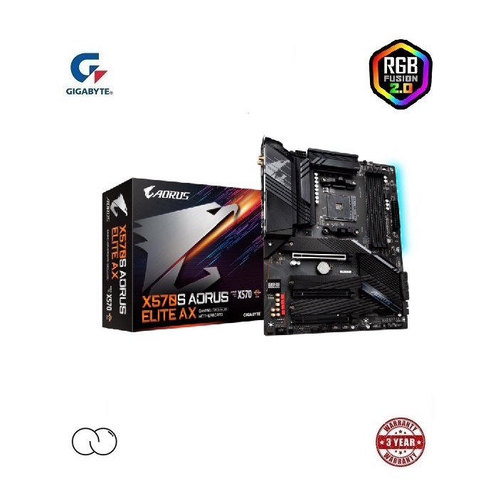 GIGABYTE X570S AORUS ELITE AX GAMING MOTHERBOARD / AMD Ryzen AM4 MOBO / USB Type-C / RGB FUSION 2.0 