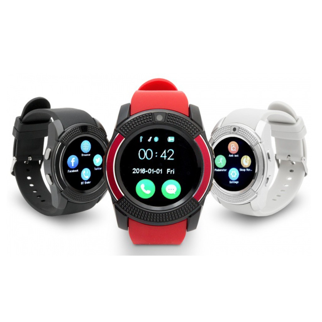 V8 Smart Watch Bluetooth Smartwatch HP Call SMS Camera MP3 Music Support Simcard SD Card