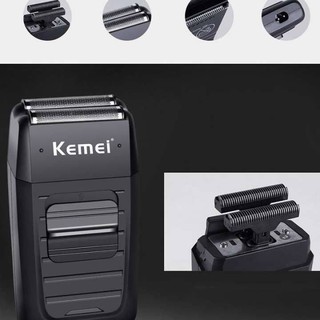 เครื่องโกนหนวดแบบชาร์จไฟ พร้อมที่กันจอน Kemei KM-1102 multifunction ขนาดพกพา strong shaver วัสดุคุณภาพ แข็งแรงทนทาน