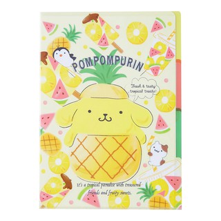 SANRIO แฟ้ม 3 ช่อง Pompompurin Fruit แฟ้ม เด็ก ของเล่น