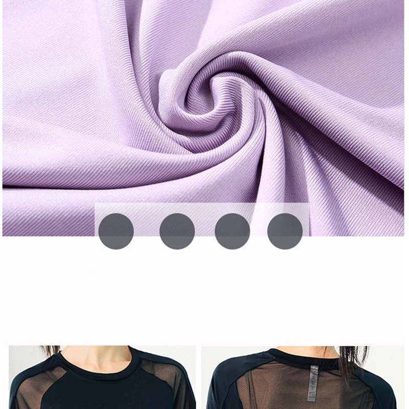 เสื้อยืดแขนสั้น แห้งเร็ว สำหรับผู้หญิง โยคะ ฟิตเนส วิ่ง thumbnail 8