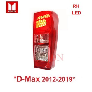 ข้างขวา ไฟท้าย LED  ISUZU D-MAX DMAX 2012 - 2019 อีซูซุ ดีแม็กซ์ เลนส์แดง 4x4 2-4WD ไฟหลัง ไฟท้ายรถยนต์ ไฟแต่ง ไฟรถยนต์