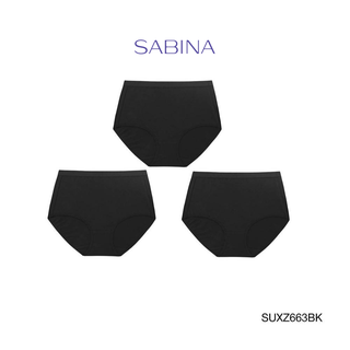 Sabina กางเกงชั้นใน (Set 3 ชิ้น) (ทรง Haft) รุ่น Panty Zone รหัส SUXZ663BK สีดำ