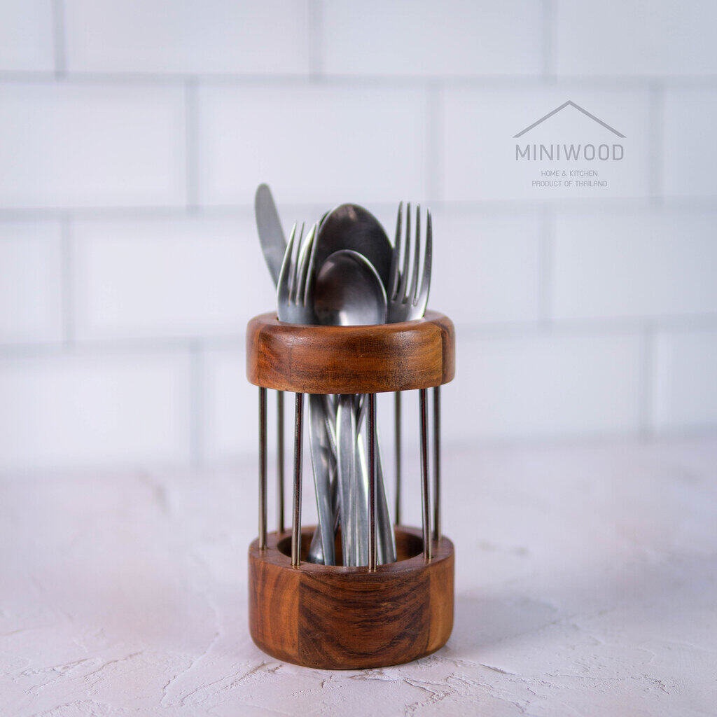 MINIWOOD ที่ใส่ช้อนส้อม ที่ใส่อุปกรณ์ครัว กระป๋องใส่ช้อน Cutlery Holder