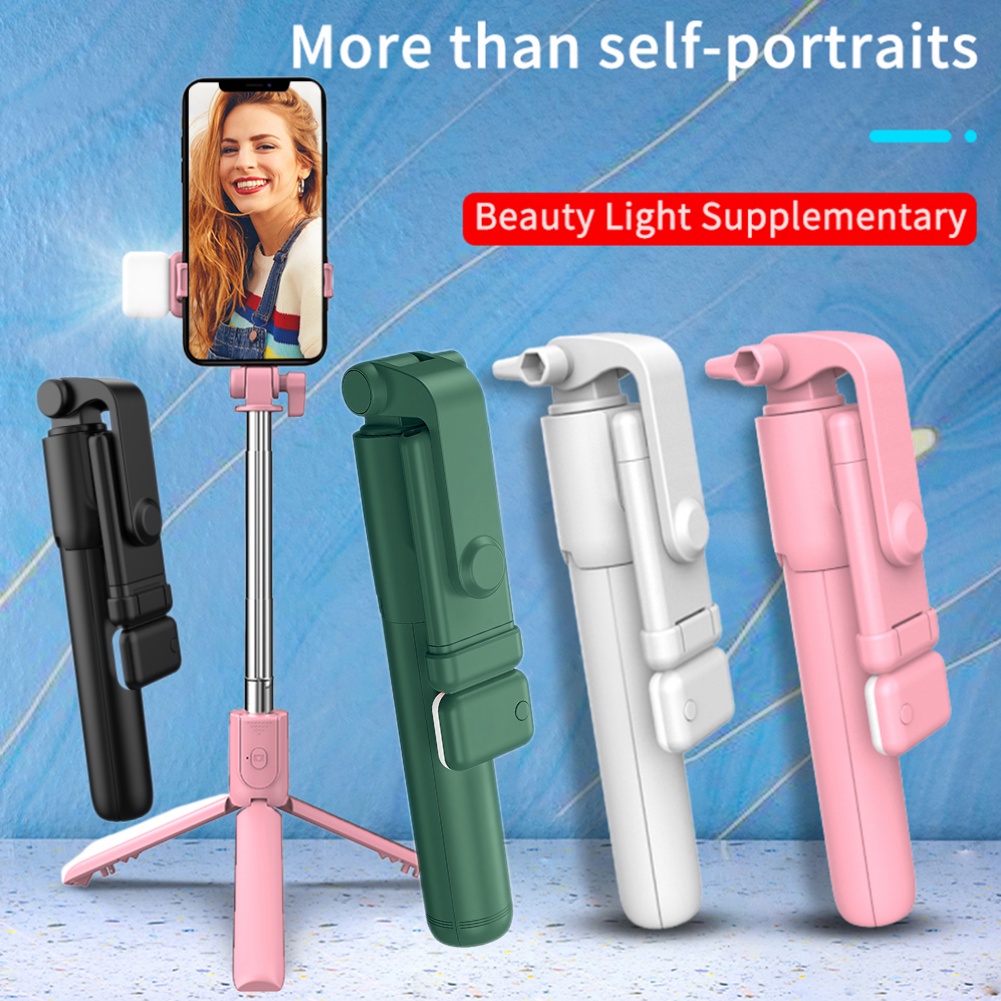 Shopee Thailand - ?Ready to ship?selfie stick Portable selfie stick, tripod, LED light, selfie stick with built-in light. Freely retractable, selfie stick