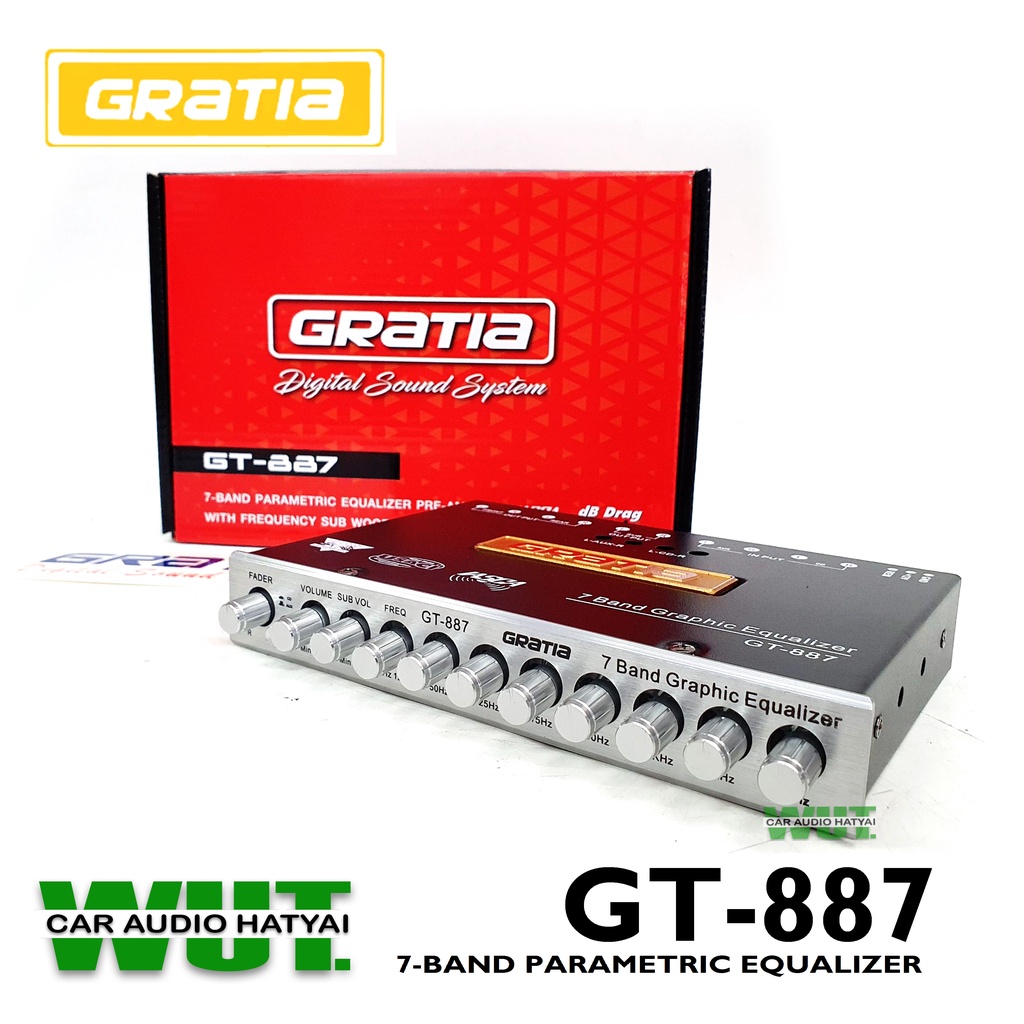 GRATIA เครื่องเสียงรถยนต์/ปรีแอมป์/ตัวปรับเสียง/ปรี 7แบน/7Band Equalizer แยกซับอิสระ  Gratia รุ่น GT-887