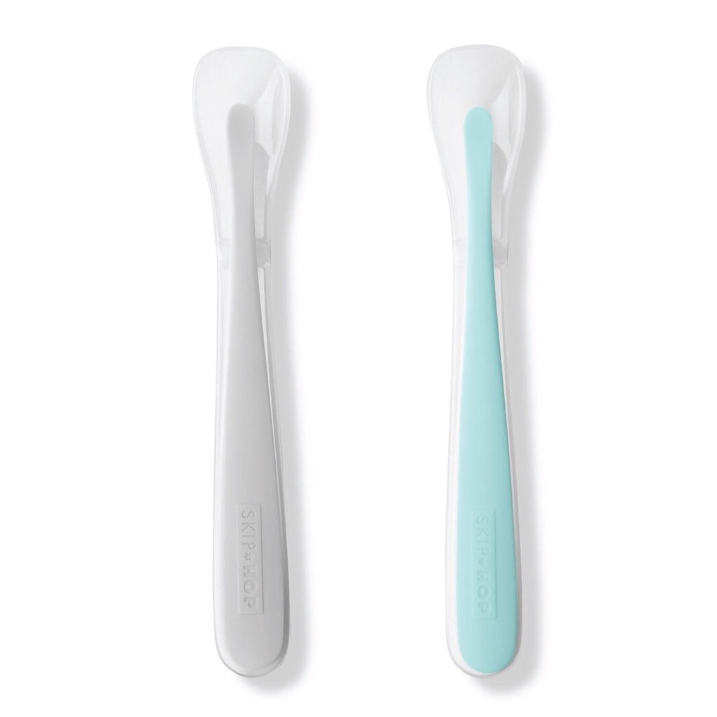 Skip Hop Easy Feed Spoons Grey / Teal ช้อนซิลิโคนเด็ก เซ็ต 2 ชิ้น นุ่ม ปลอดสาร BPA & Phthalate — صورة 2