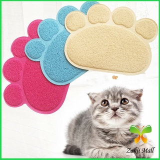 Zakii Mall [A206] แผ่นดักทรายแมว พรมอุ้งเท้าแมวลับเล็บแมว Cat litter pad - Cat litter Mat