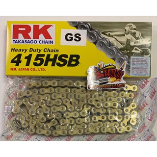 โซ่ 415-120ข้อ RK (TAKASAGO CHAIN) สีทอง(เฉพาะแผ่นนอก) GS