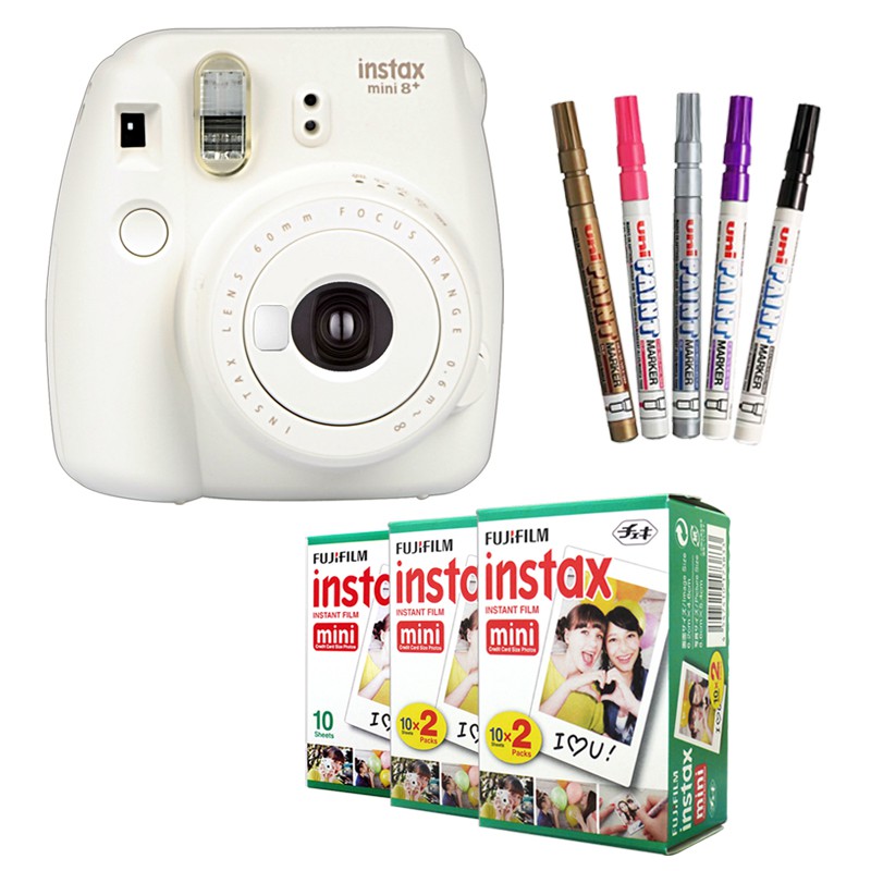 Fujifilm Instant Camera Instax mini 8 Vanilla ＆ Color Film 3boxes