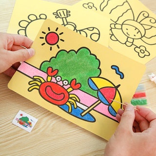 ชุดภาพวาดสีทราย ศิลปะ และงานฝีมือ ของเล่นเสริมการเรียนรู้เด็ก diy