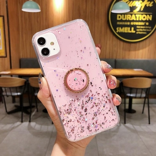 เคสโทรศัพท์ Samsung A71 5G A21S A11 M11 A31 A01 A71 A51 A2 Core  Phone Case With Ring Stand Holder Bling Star TPU SoftCase เคส