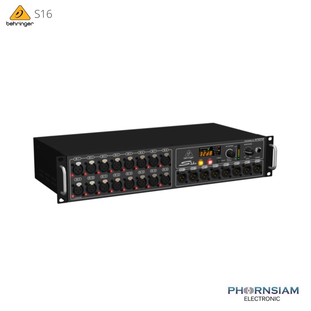Behringer S16 16-channel Digital Snake Box with 16 Remote-Controllable Midas Preamps, 8 Outputs and 