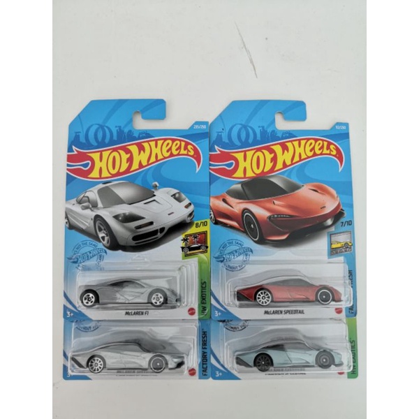 Hot Wheels McLaren Speedtail mclaren F1 elva Gtr P1
