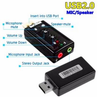 การ์ดเสียงUSB 2.0 ซาวด์การ์ด Audio 3D Sound Virtual 7.1 Channel Card Adapter อะแดปเตอร์เสียง