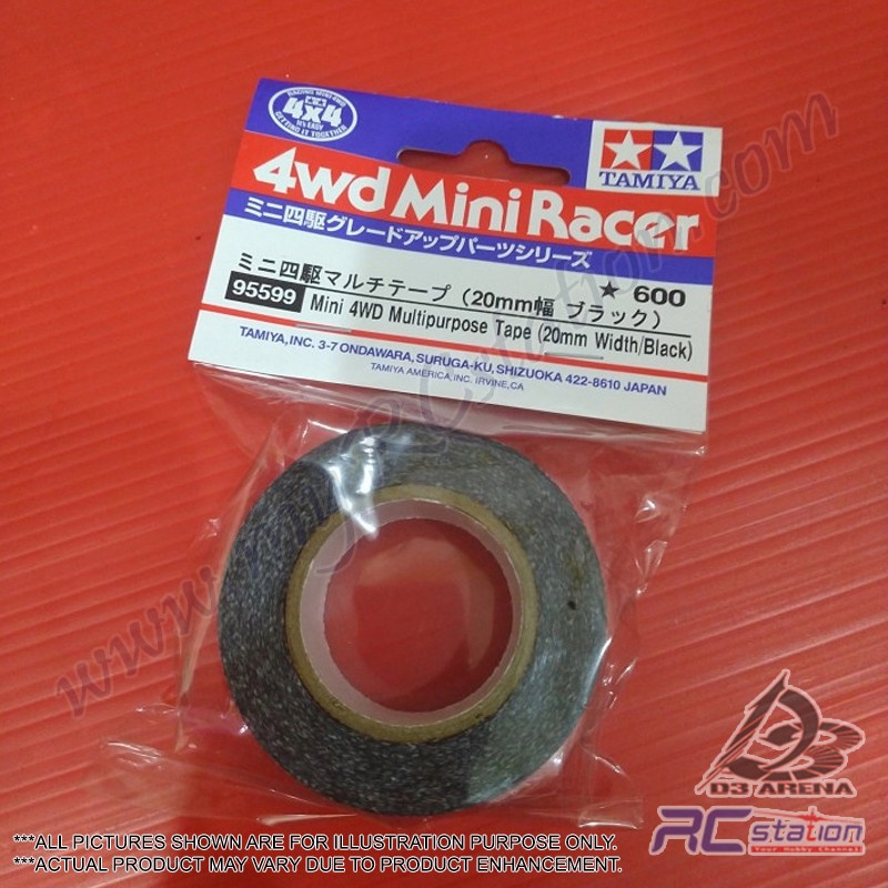 Tamiya 9559 - เทปอเนกประสงค์ Mini 4WD (20 มม. กว้าง/สีดํา) [95599]