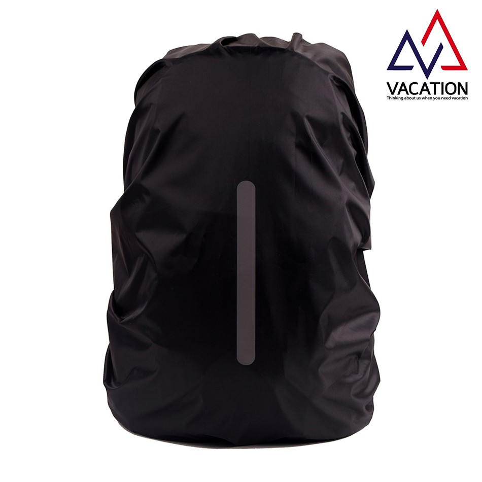 VACATION raincover 15-75 ลิตร แถบสะท้อนแสง ผ้าคลุมกระเป๋าสะพายหลัง สะท้อนแสง กันน้ำ กันฝน กัน UV